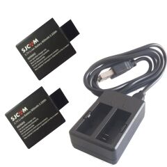 Orjinal SJCAM 2 Adet Yedek Batarya ve Çiftli USB Şarj İstasyonu