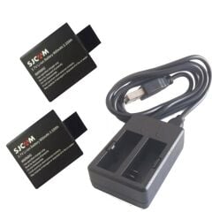 Orjinal SJCAM 2 Adet Yedek Batarya ve Çiftli USB Şarj İstasyonu