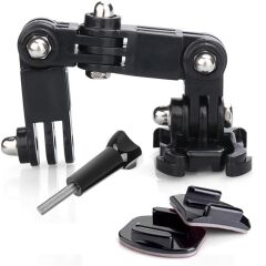Gplus GP15VKY 6 Parça Aksiyon Kamera Uyumlu Flat Düz Zemin Oval Kavisli Yüzey Vidalı 4 Yollu Hızlı Tak 3M Yapışkan Uzatma Motor Kask Bağlantı Seti