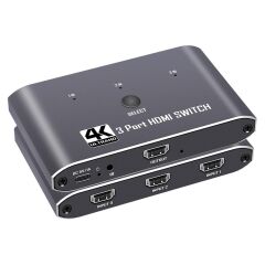 Gplus 4K321M 3 Port HDMI 2.0 4K 60Hz HDR HDCP 2.2  EDID CEC Metal Switch