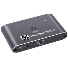 Gplus 4K321M 3 Port HDMI 2.0 4K 60Hz HDR HDCP 2.2  EDID CEC Metal Switch