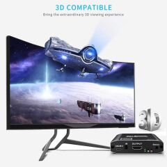 Gplus 4K321M 3 Port HDMI 2.0 4K 60Hz HDR 10 HDCP 2.2 Metal Switch