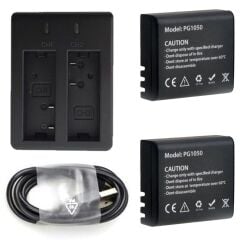 Eken 2 Adet PG1050 Batarya ve Çiftli Pil Şarj İstasyonu 3lü Set
