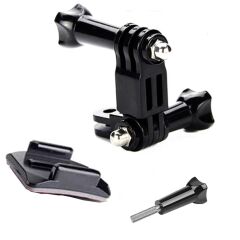 Gplus BS07KV 7 Parça Oval Zemin Kavisli Yüzey Vidalı 3 Yollu Aksiyon Kamera Uyumlu 3M Yapışkan Motor Kask Bağlantı Seti