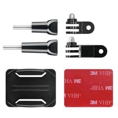 Gplus BS06K 6 Parça Oval Zemin Kavisli Yüzey 3 Yollu Aksiyon Kamera Uyumlu 3M Yapışkanlı Motor Kask Bağlantı Seti