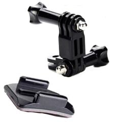 Gplus BS06K 6 Parça Oval Zemin Kavisli Yüzey 3 Yollu Aksiyon Kamera Uyumlu 3M Yapışkanlı Motor Kask Bağlantı Seti