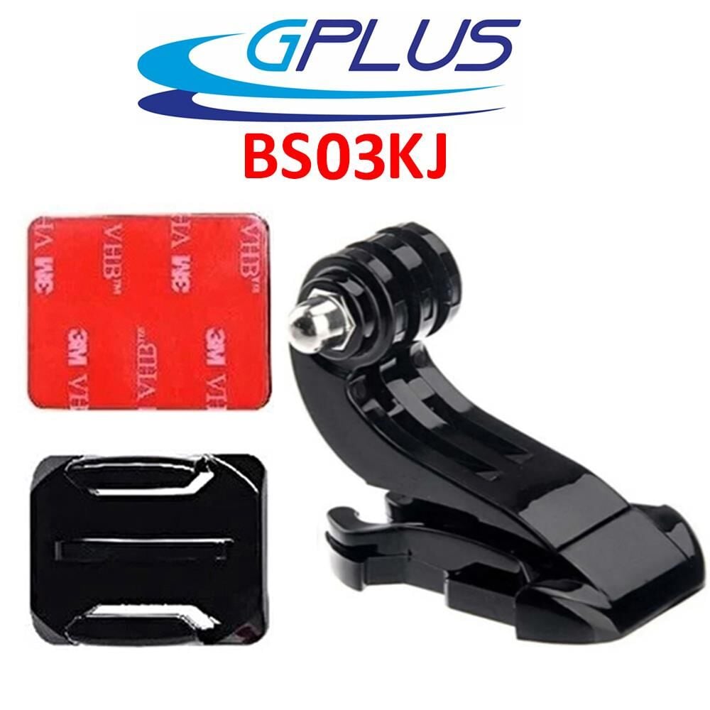 Gplus BS03KJ 3 Parça Oval Zemin Kavisli Yüzey J-Hook Aksiyon Kamera 3M Yapışkan Motor Kask Bağlantı Seti