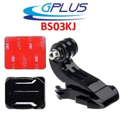 Gplus BS03KJ 3 Parça Oval Zemin Kavisli Yüzey J-Hook Aksiyon Kamera 3M Yapışkan Motor Kask Bağlantı Seti