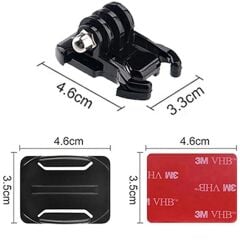 Gplus BS02KH 3 Parça Oval Zemin Kavisli Yüzey Hızlı Tak Aksiyon Kamera 3M Yapışkan Motor Kask Bağlantı Seti