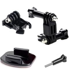 Gplus BS08YVH 8 Parça Flat Zemin Düz Yüzey Vidalı Hızlı Tak 3 Yollu Aksiyon Kamera Uyumlu 3M Yapışkan Motor Kask Bağlantı Seti