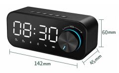 Gplus B126 Bluetooth 5.0 Çift Alarmlı Radyolu Dijital Masa Saati