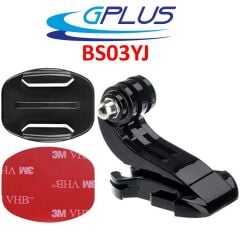 Gplus BS03YJ 3 Parça Flat Zemin Düz Yüzey J-Hook Aksiyon Kamera 3M Yapışkanlı Motor Kask Bağlantı Seti