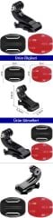 Gplus BS03YJ 3 Parça Flat Zemin Düz Yüzey J-Hook Aksiyon Kamera 3M Yapışkanlı Motor Kask Bağlantı Seti