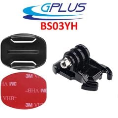 Gplus BS02YH 3 Parça Flat Zemin Düz Yüzey Hızlı Tak Aksiyon Kamera 3M Yapışkanlı Motor Kask Bağlantı Seti