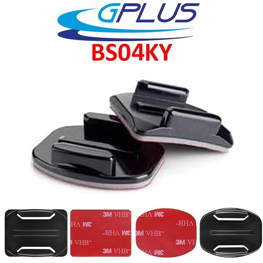 Gplus BS04KY 4 Parça Oval Eğimli Yüzey ve Flat Düz Zemin Aksiyon Kamera Uyumlu 3M Yapışkan Motor Kask Bağlantı Seti