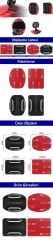 Gplus BS04KY 4 Parça Oval Eğimli Yüzey ve Flat Düz Zemin Aksiyon Kamera Uyumlu 3M Yapışkan Motor Kask Bağlantı Seti