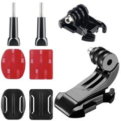 Gplus BS08KYJHW 8 Parça Oval Eğimli Zemin ve Flat Düz Yüzey Vidalı Hızlı Tak J-Hook Açılı Aksiyon Kamera Uyumlu 3M Yapışkanlı Motor Kask Bağlantı Base Seti