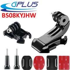 Gplus BS08KYJHW 8 Parça Oval Eğimli Zemin ve Flat Düz Yüzey Vidalı Hızlı Tak J-Hook Açılı Aksiyon Kamera Uyumlu 3M Yapışkanlı Motor Kask Bağlantı Base Seti