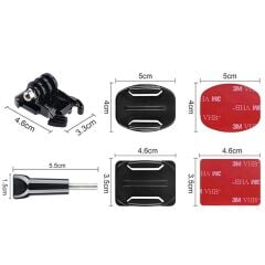 Gplus BS06KYVH 6 Parça Oval Eğimli Zemin ve Düz Yüzey Vidalı Hızlı Tak 3M Yapışkan Motor Kask Bağlantı Seti