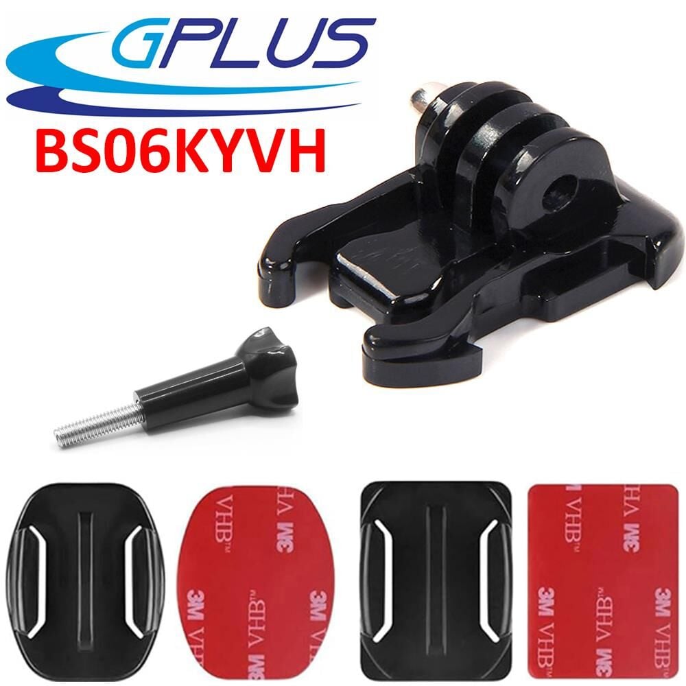 Gplus BS06KYVH 6 Parça Oval Eğimli Zemin ve Düz Yüzey Vidalı Hızlı Tak 3M Yapışkan Motor Kask Bağlantı Seti