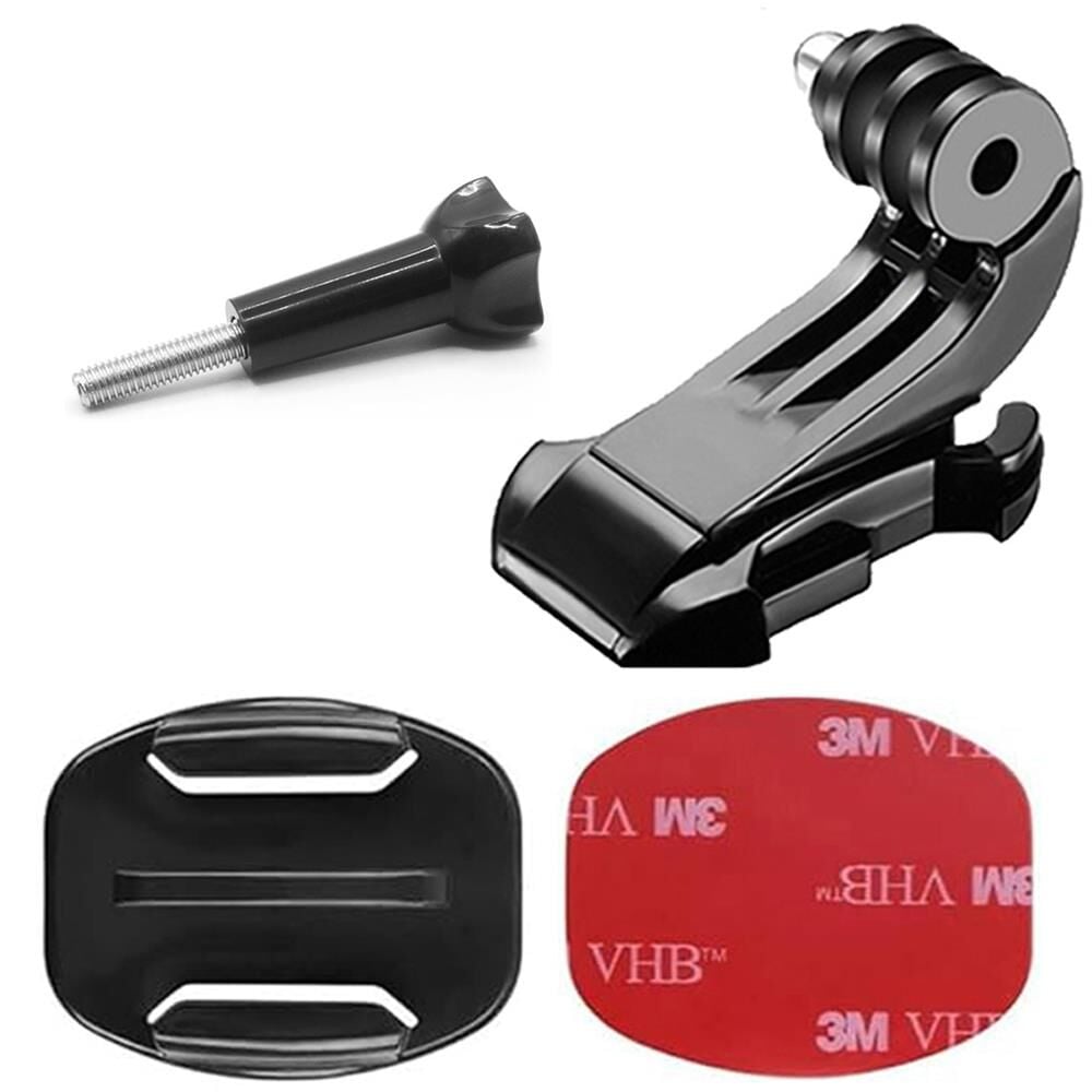 Gplus BS04YVJ 4 Parça Flat Zemin Düz Yüzey J-Hook Hızlı Tak Aksiyon Kamera 3M Yapışkan Motor Kask Bağlantı Set
