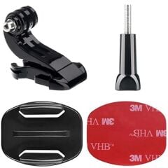 Gplus BS04YVJ 4 Parça Flat Zemin Düz Yüzey J-Hook Hızlı Tak Aksiyon Kamera 3M Yapışkan Motor Kask Bağlantı Set