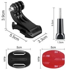 Gplus BS04YVJ 4 Parça Flat Zemin Düz Yüzey J-Hook Hızlı Tak Aksiyon Kamera 3M Yapışkan Motor Kask Bağlantı Set