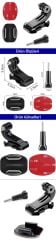 Gplus BS04YVJ 4 Parça Flat Zemin Düz Yüzey J-Hook Hızlı Tak Aksiyon Kamera 3M Yapışkan Motor Kask Bağlantı Set