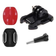 Gplus BS04YVH 4 Parça Flat Düz Yüzey Hızlı Tak Aksiyon Kamera Uyumlu 3M Yapışkanlı Motor Kask Bağlantı Seti