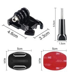 Gplus BS04YVH 4 Parça Flat Düz Yüzey Hızlı Tak Aksiyon Kamera Uyumlu 3M Yapışkanlı Motor Kask Bağlantı Seti