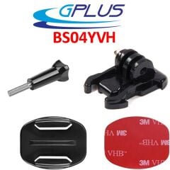 Gplus BS04YVH 4 Parça Flat Düz Yüzey Hızlı Tak Aksiyon Kamera Uyumlu 3M Yapışkanlı Motor Kask Bağlantı Seti