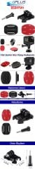 Gplus BS04YVH 4 Parça Flat Düz Yüzey Hızlı Tak Aksiyon Kamera Uyumlu 3M Yapışkanlı Motor Kask Bağlantı Seti