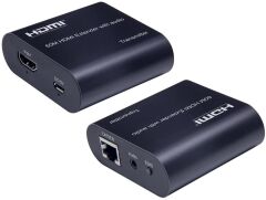 Gplus FHD6015A 60 Metre HDMI Extender+Ses Cat6 TX RX Alıcı Verici