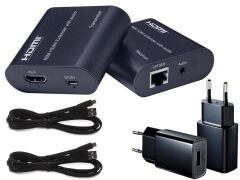 Gplus FHD6015A 60 Metre HDMI Extender+Ses Cat6 TX RX Alıcı Verici