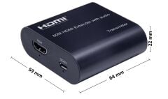 Gplus FHD6015A 60 Metre HDMI Extender+Ses Cat6 TX RX Alıcı Verici