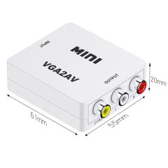 Gplus VGA2AV VGA RCA AV Dönüştürücü Çevirici Mini Audio Switch