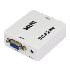 Gplus VGA2AV VGA RCA AV Dönüştürücü Çevirici Mini Audio Switch