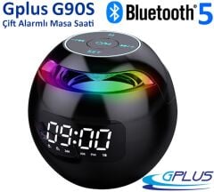 4x5*** Gplus G90S Radyolu Çift Alarmlı Dijital Göstergeli Bluetooth 5.0 Çok Fonksiyonlu Şarj Edilebilir Hoparlörlü Masa Saati