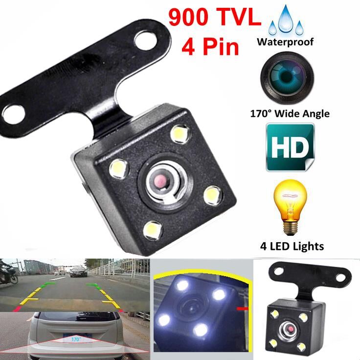 Gplus TV-4900 Kare 4 LED 4 Pin 170 Derece 900TVL 4pin Gece Görüş Tampon Kamera