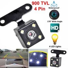Gplus TV-4900 Kare 4 LED 4 Pin 170 Derece 900TVL 4pin Gece Görüş Tampon Kamera