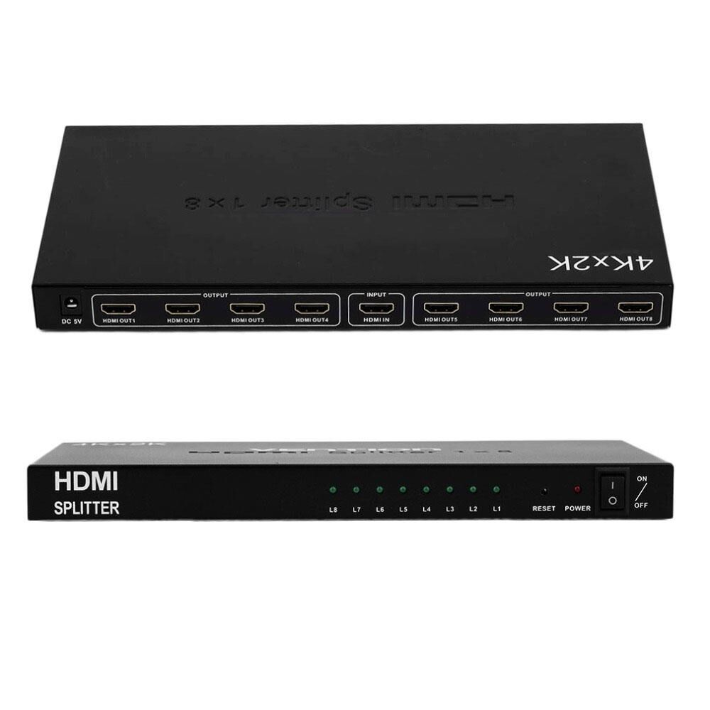 8 Port HDMI Splitter 4K UHD 2160p v1.4 Metal Kasa Çoğaltıcı 4K108