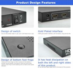 8 Port HDMI Splitter 4K UHD 2160p v1.4 Metal Kasa Çoğaltıcı 4K108