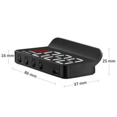 Gplus M3 HUD Head Up Display OBD Arayüzlü Araç Data Yansıtıcı 5 Alarmlı Hız Devir Gösterge Ekranı