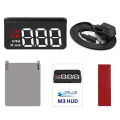 Gplus M3 HUD Head Up Display OBD Arayüzlü Araç Data Yansıtıcı 5 Alarmlı Hız Devir Gösterge Ekranı