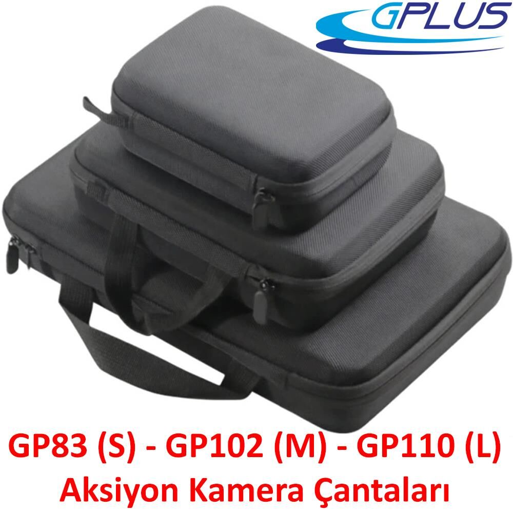 Gplus Gopro 12 Sjcam SJ4000 Eken H9R Aksiyon Kamera Uyumlu Darbeye Dayanıklı Su Geçirmez Eva Hardcase Aksiyon Kamera Taşıma Çantası Gplus GP83 Küçük Boy Gplus GP102 Orta Boy Gplus GP110 Büyük Boy