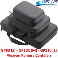 Gplus Gopro 12 Sjcam SJ4000 Eken H9R Aksiyon Kamera Uyumlu Darbeye Dayanıklı Su Geçirmez Eva Hardcase Aksiyon Kamera Taşıma Çantası Gplus GP83 Küçük Boy Gplus GP102 Orta Boy Gplus GP110 Büyük Boy