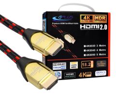 Gplus 4K 60Hz Ultra HD 18 Gbps HDR ARC HDMI 2.0 26 AWG Örgü Kablo 5 Metre