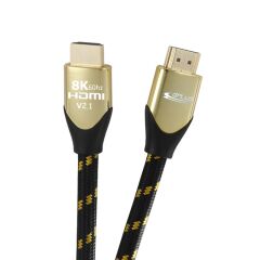 Gplus 8K 60Hz 48 Gbps HDCP 2.3 HDMI 2.1 eARC 26 AWG Örgülü Kablo 1 Metre