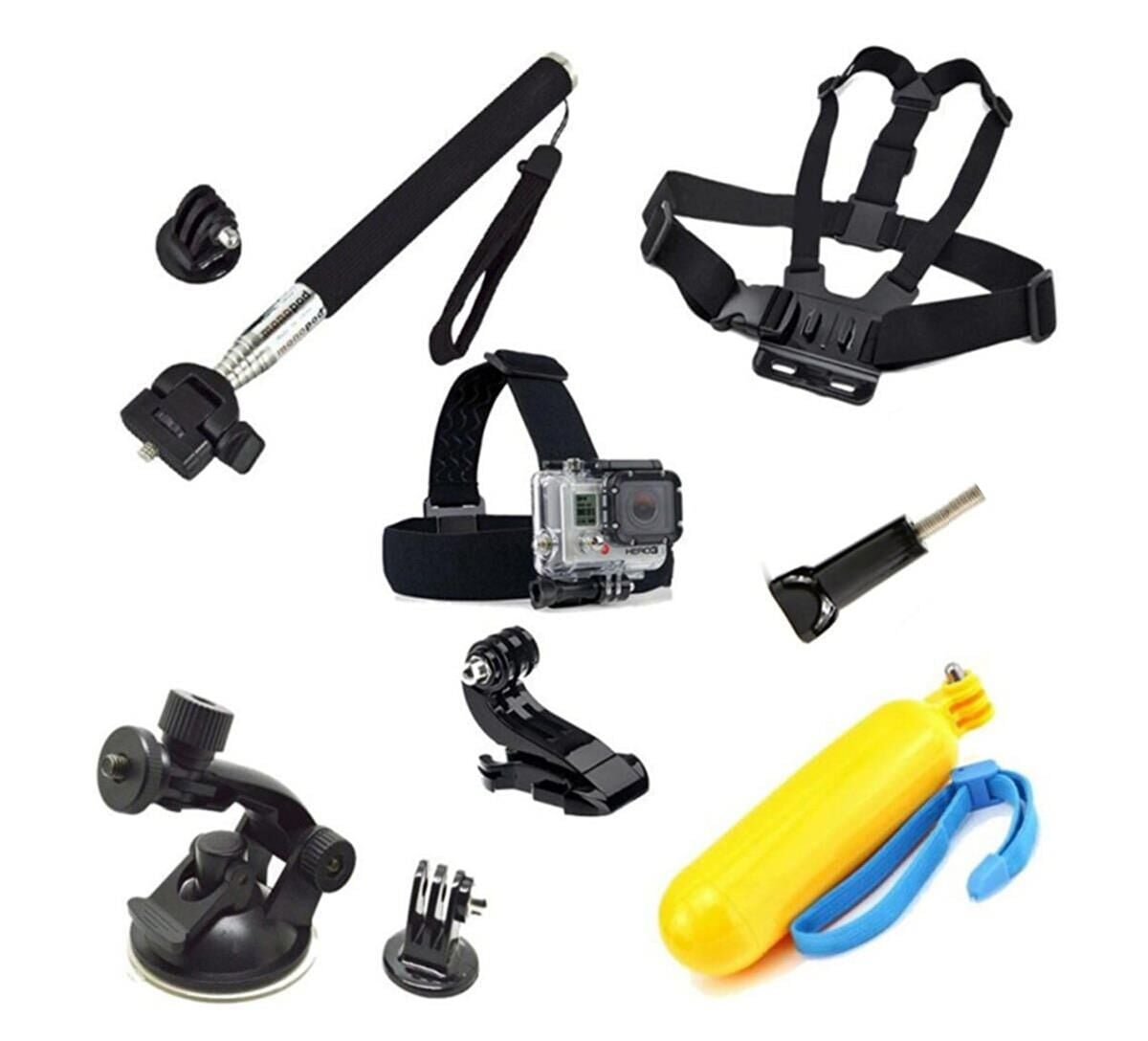 ST009 Asiyon Kamera Eken Sjcam Gopro Uyumlu 9 Parça Aksesuar Seti