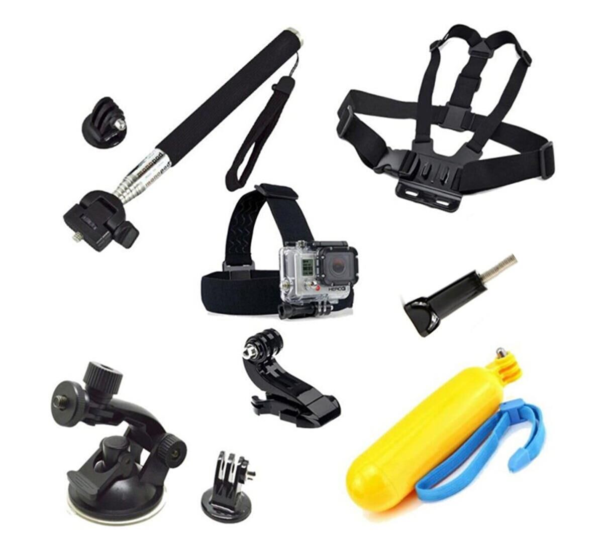 ST009 Asiyon Kamera Eken Sjcam Gopro Uyumlu 9 Parça Aksesuar Seti